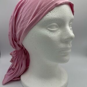 Pink slip-on cotton head wrap scarf